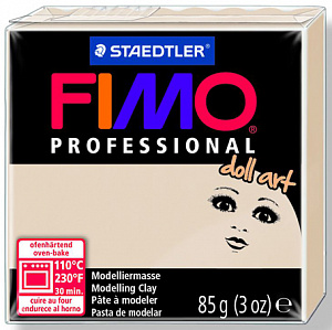 Глина полимерная "FIMO Professional" 85гр. для кукол, цвет 44 полупрозрачный бежевый 8027														
