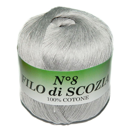 Пряжа "FILO di SCOFIA №8"  89 бледно-серый 10*50 г. 340м 100% хлопок  Италия 89														