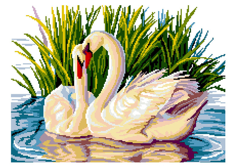 Вышивка крестом NITEX "Лебеди на озере" (111*59см)