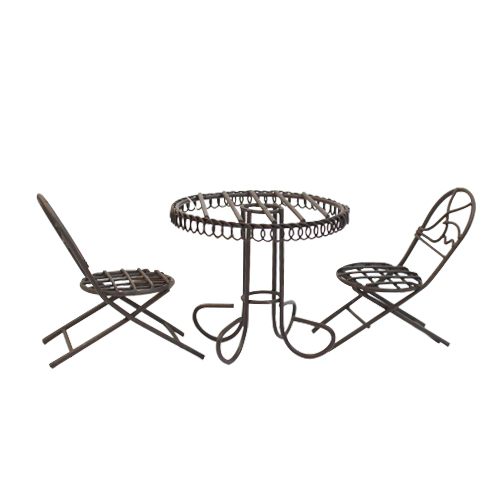 Декор Металл. мини мебель стол и 2 стула коричневая  ScrapBerrys SCB271031
