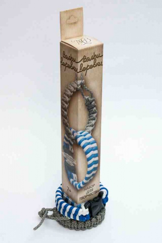 Набор для творчества "Вяжи верёвки" браслет-змейка сине-белая + кобра