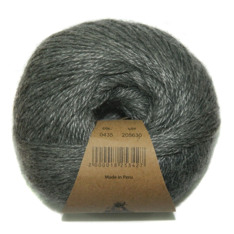 Пряжа "Alpaca Silk" 0435 т. серый 10*50 г. 150м 60 % альпака,40 % шелк  Перу