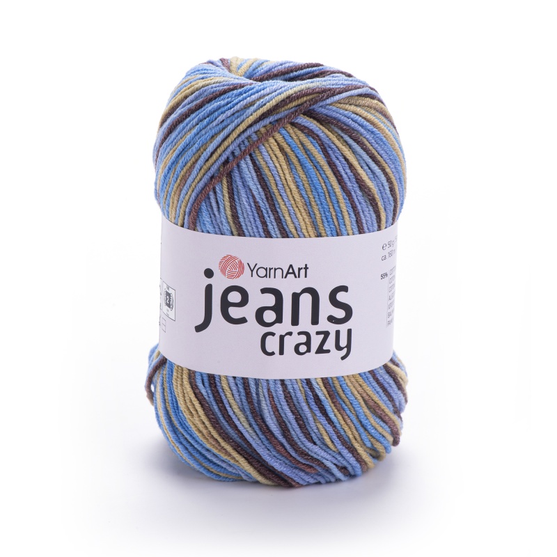 Пряжа "JEANS crazy" 7202 секционный 50г 160м, 55% хлопок 45% акрил 
