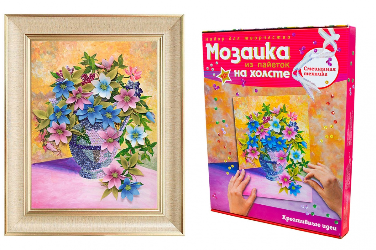 Набор для творчества "Картина из пайеток Клематисы"  Волшебная мастерская МХ-07														