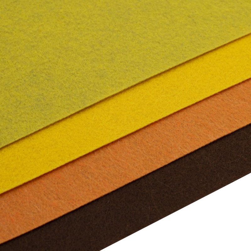 Фетр набор №2 4 листа (фисташ, желтый, оранж, корич) жесткий А4 1мм  АСТРА 7730790														
