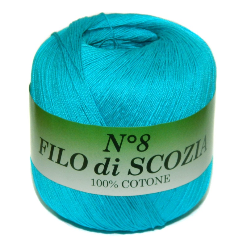 Пряжа "FILO di SCOFIA №8"  48 бирюзовый 10*50 г. 340м 100% хлопок  Италия 48														