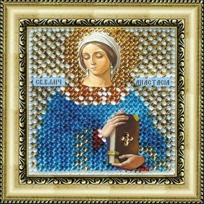 Вышивка бисером Вышивальная мозаика "Св.Влкм. Анастасия Узорешительница" с рамкой (6,5*6,5см) мини