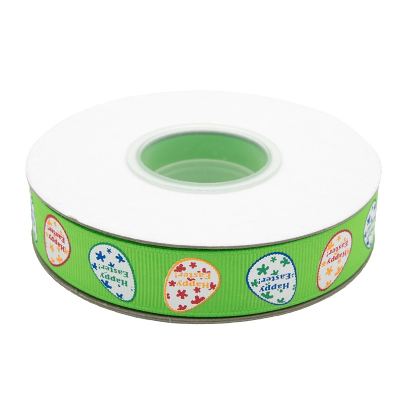 Лента репсовая "Пасха" зеленый 20мм, 20мм*22,5м 7719655														