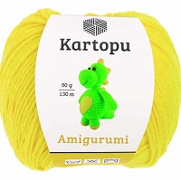 Пряжа "AMIGURUMI" 330 лимон 5*50 г. 130м 51% акрил, 49% хлопок  Alize		