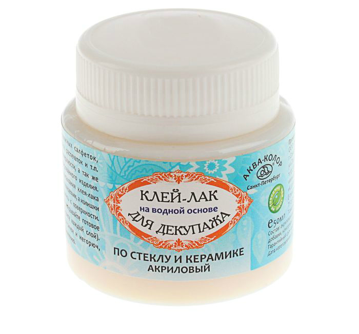 Клей-лак для декупажа по стеклу и керамике 50мл   СЛ К3519/626677														