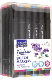 Маркер 36цв. "Fantasia. Основные цвета" для скетчинга двусторонние пласт упак  MAZARI М-5038