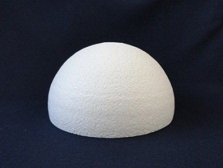 Пенопласт белый Полусфера (основа флористическая) 15см за 1 шт. 43919														