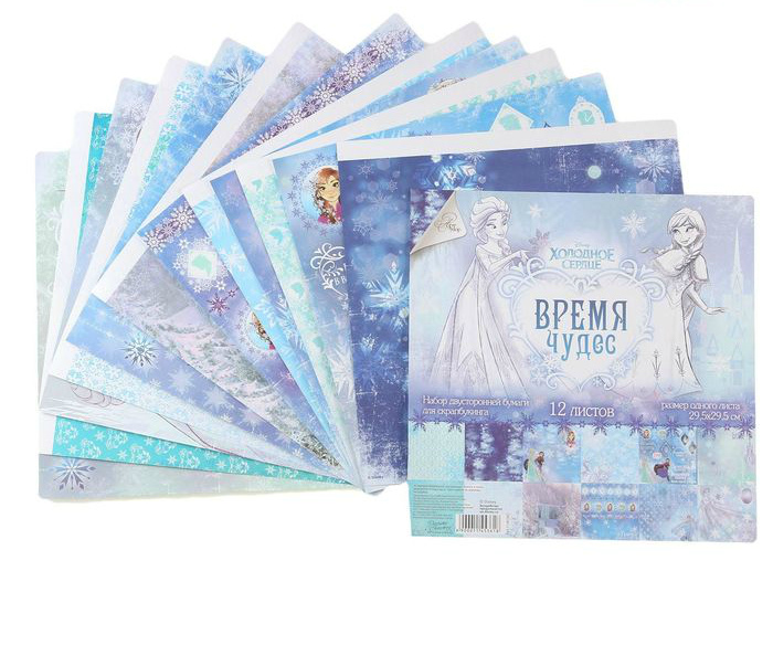 Бумага для скрапб. двустор. "Время чудес. Холодное сердце" 29,5*29,5см за 1л. 1145361														