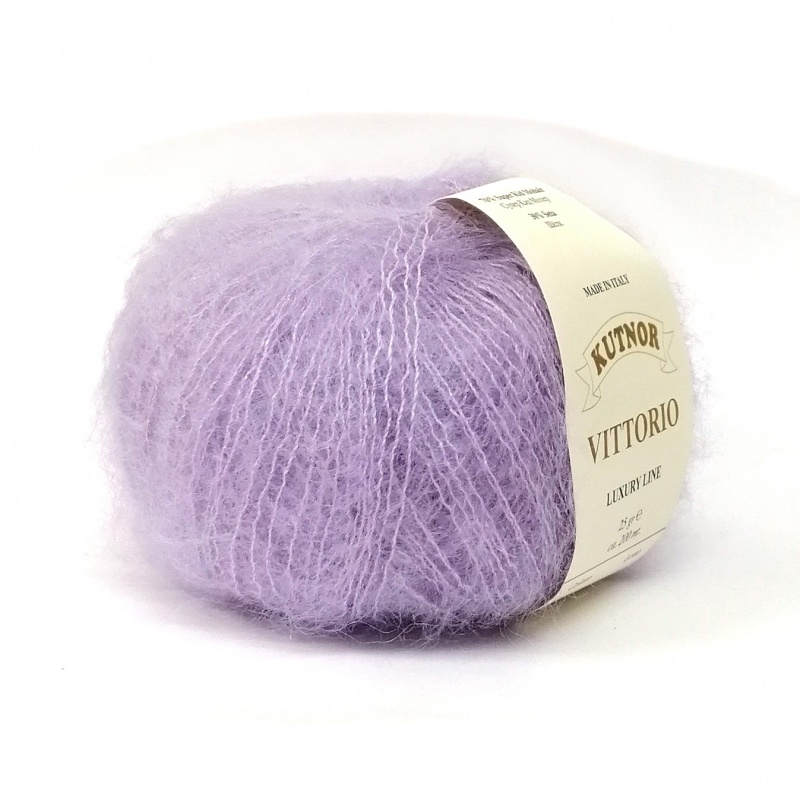 Пряжа "Vittorio" 1051 сирень 10*25г. 200м. 70% мохер, 30% шёлк  Kutnor 1051														