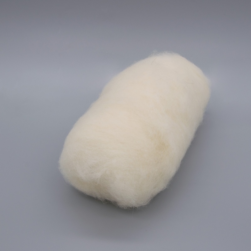 Пряжа "Для валяния. Кардочес" 001 суровый 100% п/тонк. шерсть, 100 гр. КАМТЕКС 558467