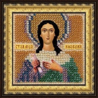 Вышивка бисером Вышивальная мозаика "Св.Муч. Клавдия" с рамкой (6,5*6,5см)