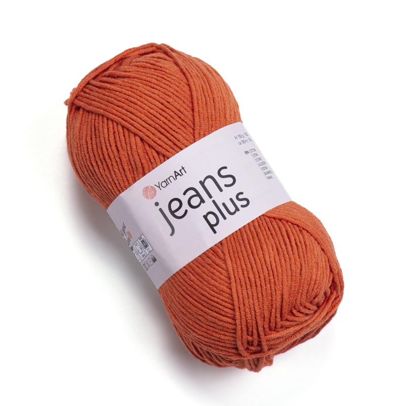 Пряжа "JEANS plus" 85 оранжевый 100г, 160м, 55% хлопок, 45% акрил