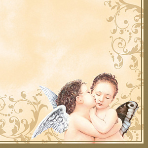 Салфетки для декупажа 33*33см, Ангелы 2/3-хслойные цвет 002701/7713801														