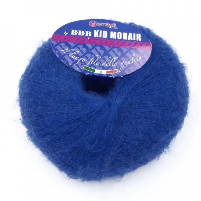 Пряжа "KID MOHAIR" 7070 синий 10*25 г. 250м 70% кид мохер, 30 % полиамид  BBB FILATI