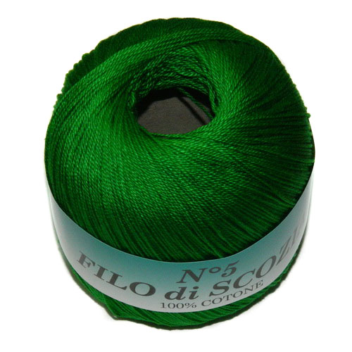 Пряжа "FILO di SCOFIA №5" 41 зеленый 10*50 г. 226м 100% хлопок  Италия 41