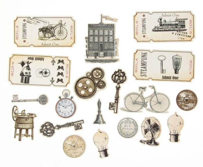 Высечки для скрапбукинга "Мастерская в конце улицы" набор 19шт.  СЛ 2720635														