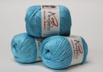 Пряжа "GOLD BABY" 12 голубой 10*50 г. 140м 80% микрофибра 20% акрил  Наследие