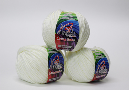 Пряжа "LIVING COLOR" 33 белоснежный 10*75 г. 100м 20% хлопок 80% акрил  Наследие 33														