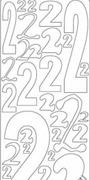 Наклейки контурные "Цифры с №2" винил. пленка с эффектом металлик самоклеющ. цв. серебро 24,5х10см  KNORR PRANDELL 1541275														