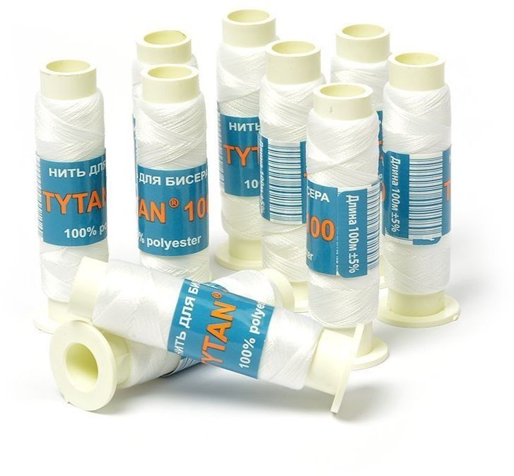 Нитка для бисера Titan 100, белый, 100м  Ариадна А100-2500/А100-2545/Т1545														