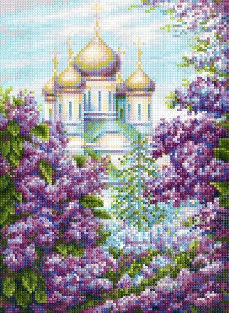 Мозаика "Сирень цветет" БСА3-182 26*36см, круглые стразы в коробке  Наследие БСА3-182														