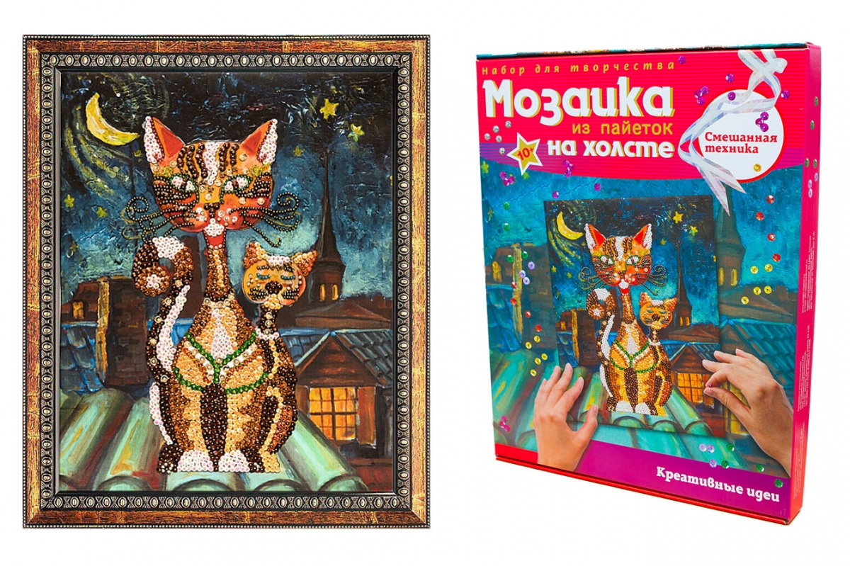 Набор для творчества "Картина из пайеток Коты"  Волшебная мастерская МХ-02														