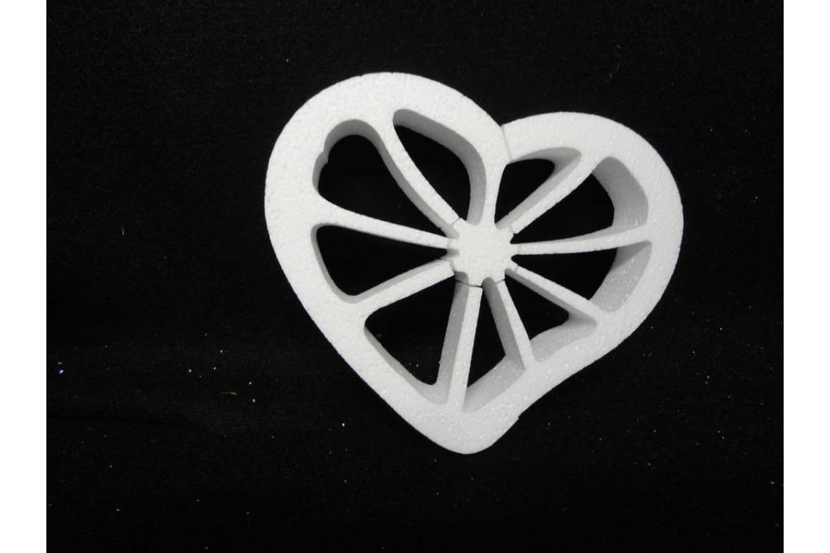 Пенопласт белый Сердце апельсин d=18см h=5см