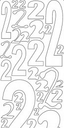 Наклейки контурные "Цифры с №2" винил. пленка с эффектом металлик самоклеющ. цв. белый 24,5х10см  KNORR PRANDELL 1541299														