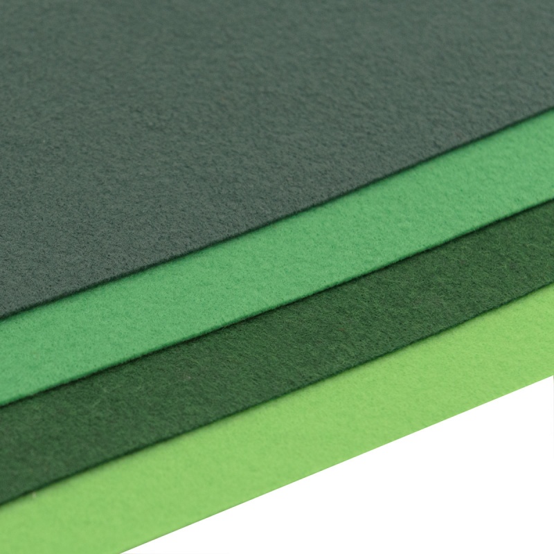 Фетр набор №4 4 листа (оттенки зеленого) мягкий А4 1мм  АСТРА 7730788														