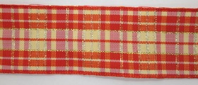 Лента 30мм "Шотландка" красная