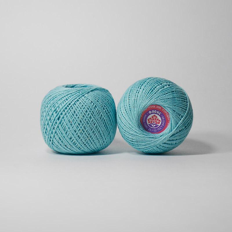 Пряжа "Флокс" 2002 бирюза 20*25 г. 150м 100% хлопок  ПНК им. Кирова