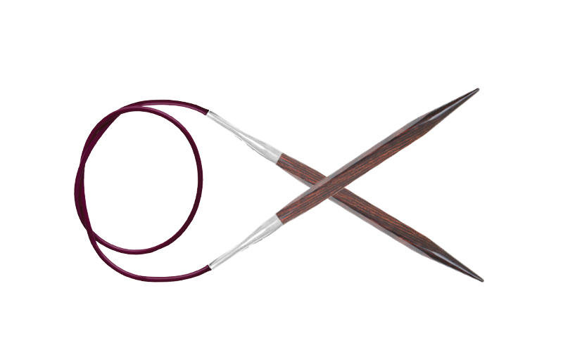 Спицы круговые Cubics D 5,5мм, длина 100см, дерево коричневый  Knit Pro 25346														