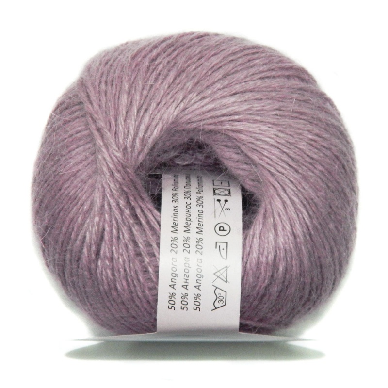 Пряжа "ANGORA SOFT" 7329 лаванда 10*25 г.125м 50% ангора, 20% меринос, 30% полиамид Италия 7329														