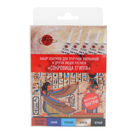 Контур по стеклу и керамике витражный "Сокровища Египта" 5цвета  ТАИР