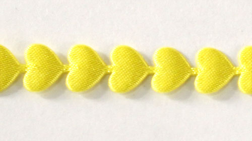 Лента фигурная  "Сердечки" 8мм желтый 002, 8мм*25м