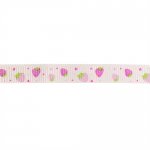 Лента репсовая "Землянички" фиолетовый 10мм, 10мм*22,5м