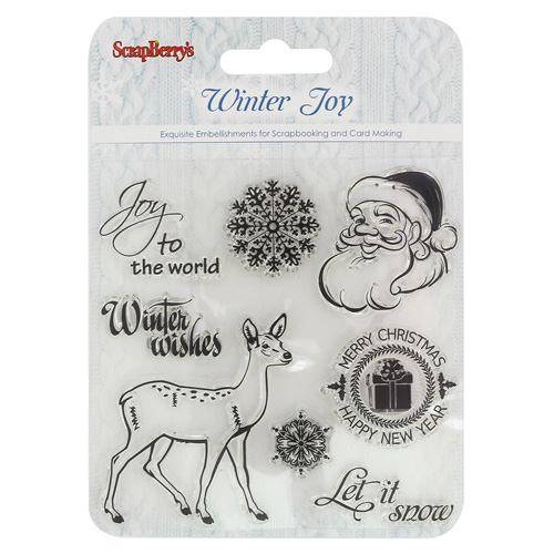 Штамп "Зимнее утро Рождественский олень" 10,5*10,5см  ScrapBerrys SCB4906001/1b														