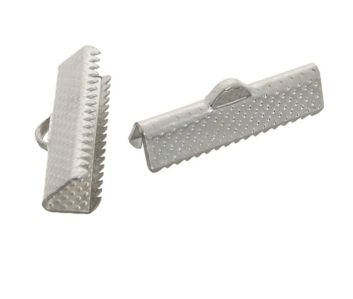 Концевик-зажим "крокодильчик" цвет серебро d=22мм за 1шт СМ-343/1353643	