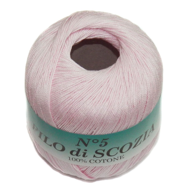 Пряжа "FILO di SCOFIA №5" 32 бл. розовый 10*50 г. 226м 100% хлопок  Италия 32														