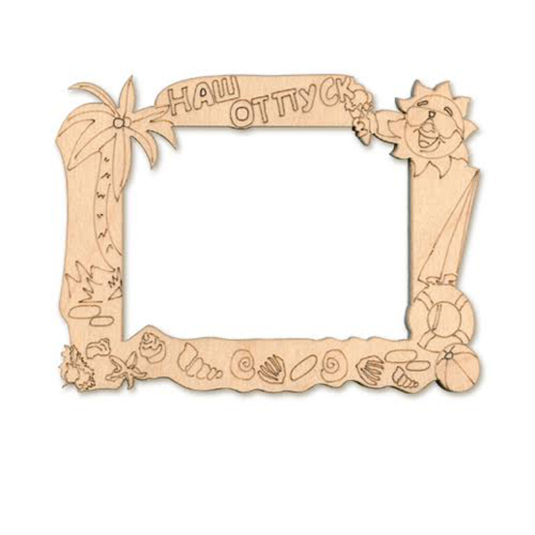 Заготовки деревян. Фоторамка. Отпуск 7,8*6см, магнит  Buratini РФСМ-021														