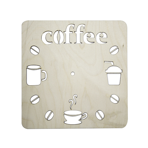 Заготовки деревян. Циферблат Кофе 24*24см (L-327)  АСТРА L-327														