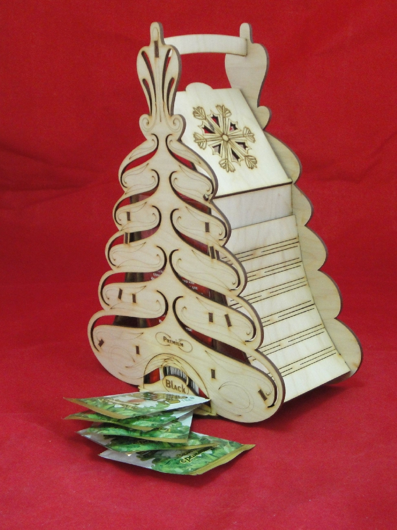 Заготовка для декорирования "Коробка д/чая. Елочка большая" дерево 260*200*90 Полноцвет 131187														