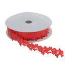 Лента фигурная  "Розы" 25мм красный, 25мм*9м