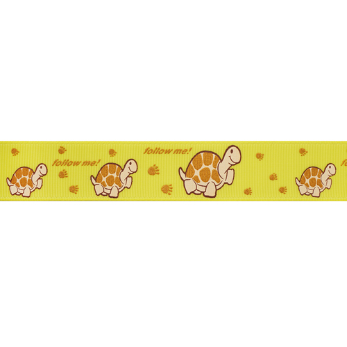 Лента репсовая "Черепаха" на желтом 525 22мм, 22мм*22,5м 7719640/525														