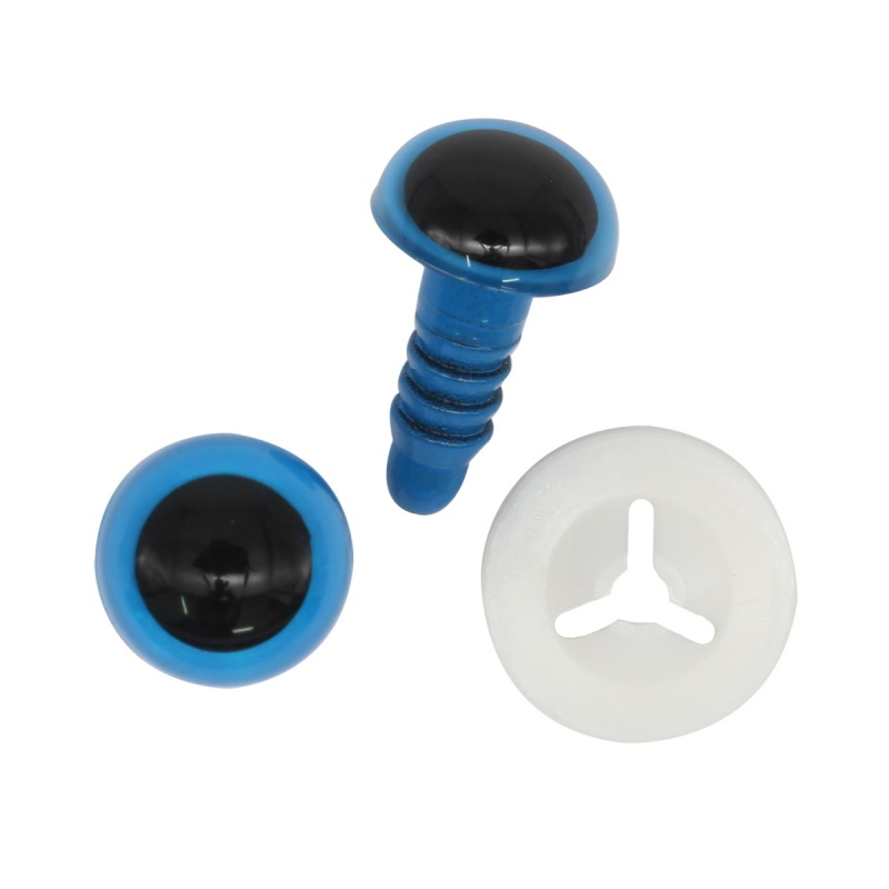 Глаза  10мм пластик с фиксатором голубой набор 24шт. за 1шт 7722412														